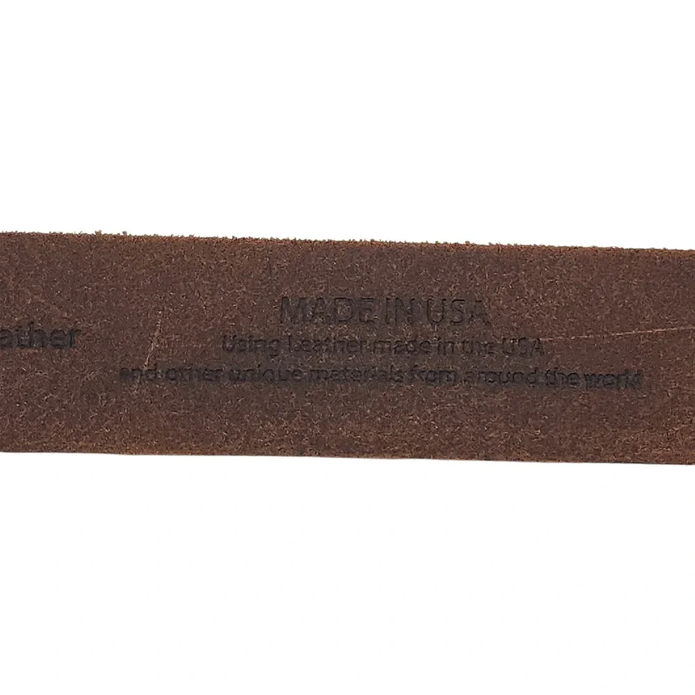 Tony Lama Leather Belt 38 Brown Made in USA Western Horseshoe Buckle Style K1207